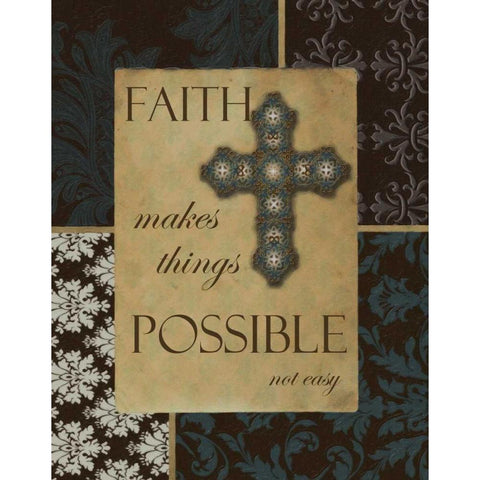 FAITH Black Modern Wood Framed Art Print by Greene, Taylor