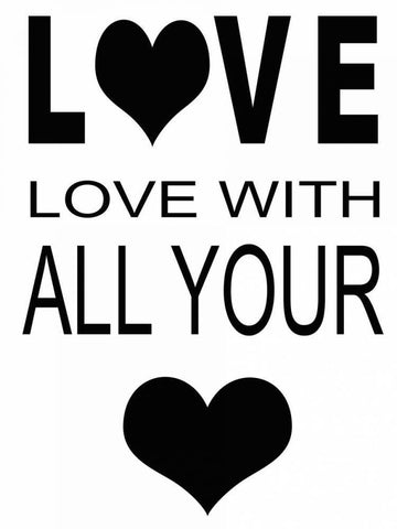 LOVE WITH ALL White Modern Wood Framed Art Print with Double Matting by Greene, Taylor