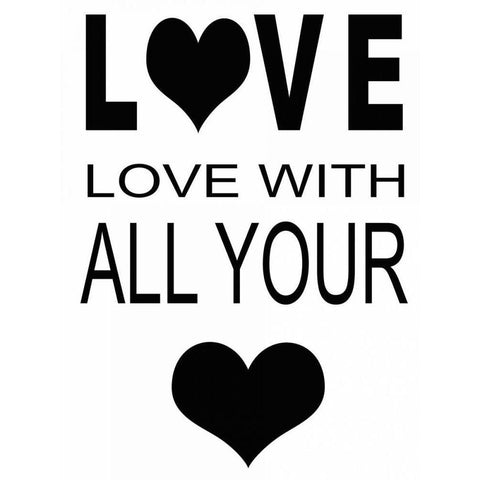 LOVE WITH ALL Black Modern Wood Framed Art Print with Double Matting by Greene, Taylor