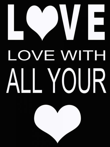 LOVE WITH ALL C Black Ornate Wood Framed Art Print with Double Matting by Greene, Taylor