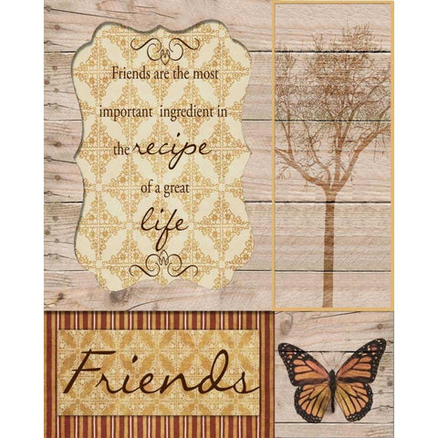 FRIENDS ARE THE BEST Black Modern Wood Framed Art Print with Double Matting by Greene, Taylor