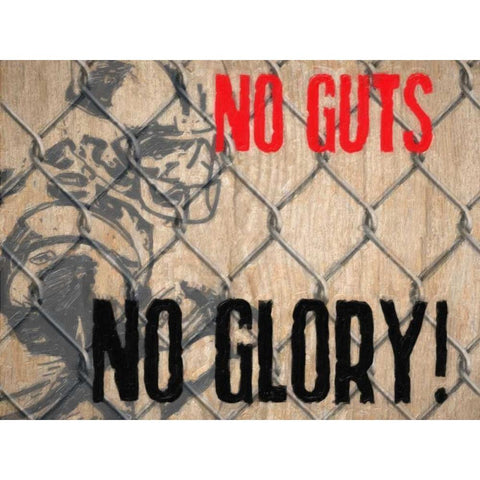 NO GUTS Gold Ornate Wood Framed Art Print with Double Matting by Greene, Taylor