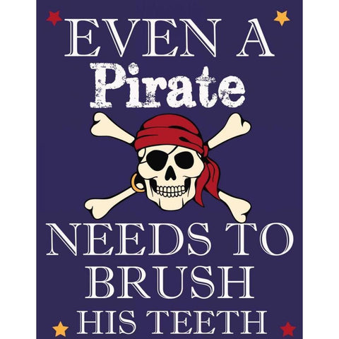 PIRATE MUST BRUSH Black Modern Wood Framed Art Print by Greene, Taylor