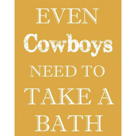 COWBOYS MUST BATHE Black Modern Wood Framed Art Print with Double Matting by Greene, Taylor