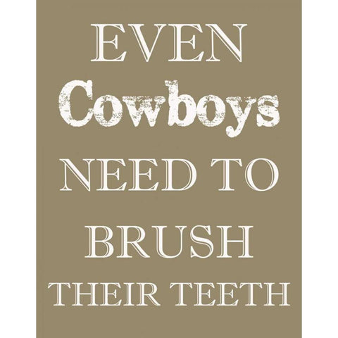 COWBOYS MUST BRUSH Black Modern Wood Framed Art Print with Double Matting by Greene, Taylor