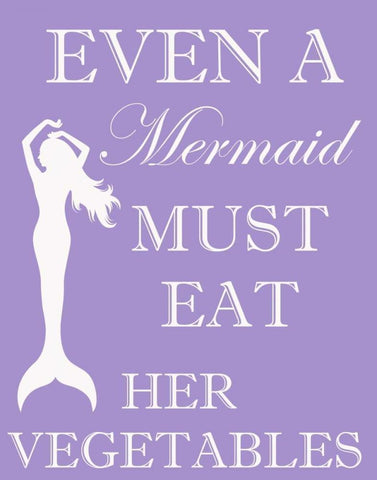 MERMAID MUST EAT White Modern Wood Framed Art Print with Double Matting by Greene, Taylor