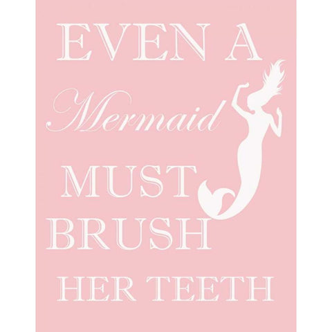 MERMAID MUST BRUSH White Modern Wood Framed Art Print by Greene, Taylor