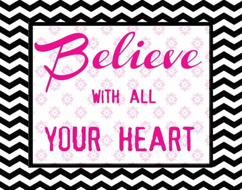 BELIEVE WITH ALL  2 White Modern Wood Framed Art Print with Double Matting by Greene, Taylor