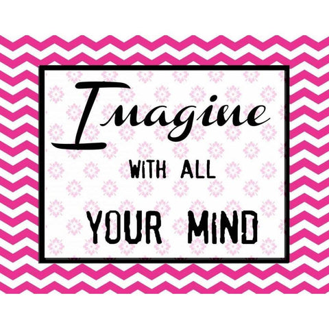 IMAGINE WITH ALL YOUR MIND Black Modern Wood Framed Art Print with Double Matting by Greene, Taylor