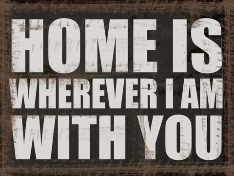 HOME IS Black Ornate Wood Framed Art Print with Double Matting by Greene, Taylor