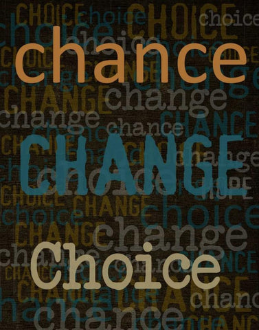 Chance Change Choice Black Ornate Wood Framed Art Print with Double Matting by Greene, Taylor