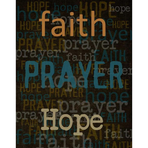 Faith Prayer Hope White Modern Wood Framed Art Print by Greene, Taylor
