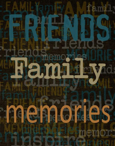 Friends Family Memories Black Ornate Wood Framed Art Print with Double Matting by Greene, Taylor