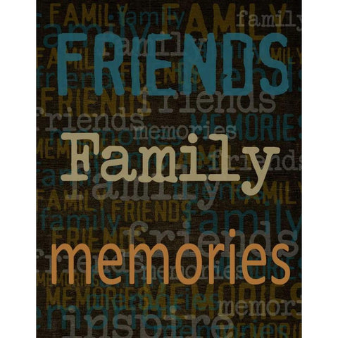 Friends Family Memories Black Modern Wood Framed Art Print with Double Matting by Greene, Taylor
