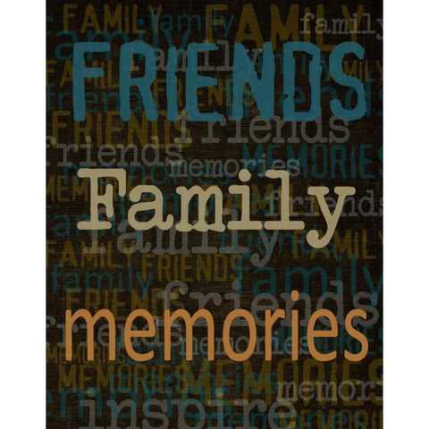 Friends Family Memories Black Modern Wood Framed Art Print by Greene, Taylor