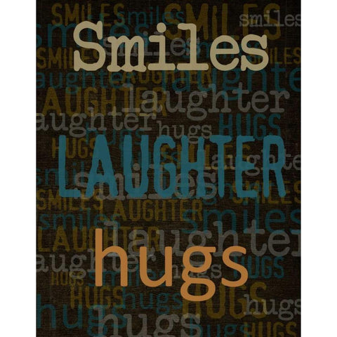 Smiles Laughter Hugs Gold Ornate Wood Framed Art Print with Double Matting by Greene, Taylor