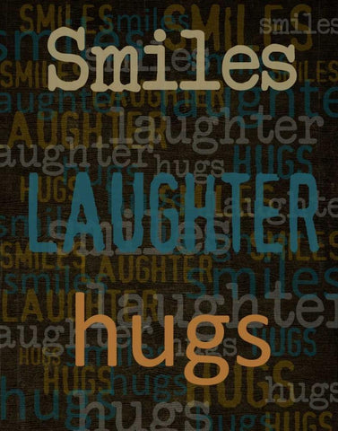Smiles Laughter Hugs Black Ornate Wood Framed Art Print with Double Matting by Greene, Taylor
