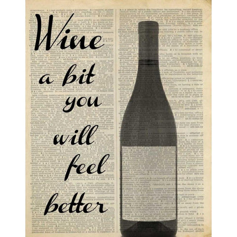 WINE A BIT White Modern Wood Framed Art Print by Greene, Taylor