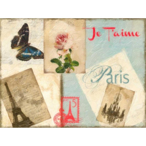 JE TAIME PARIS 2 White Modern Wood Framed Art Print by Greene, Taylor