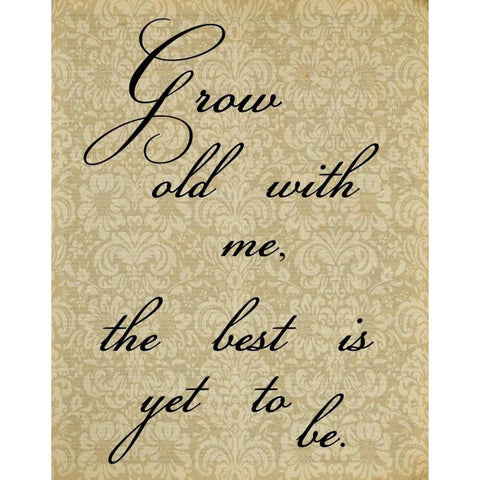 GROW OLD DAMASK White Modern Wood Framed Art Print by Greene, Taylor