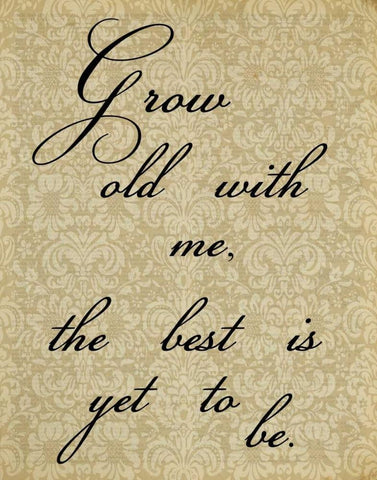 GROW OLD DAMASK Black Ornate Wood Framed Art Print with Double Matting by Greene, Taylor