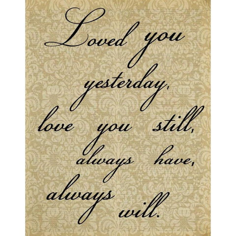 LOVED YOU DAMASK Black Modern Wood Framed Art Print with Double Matting by Greene, Taylor