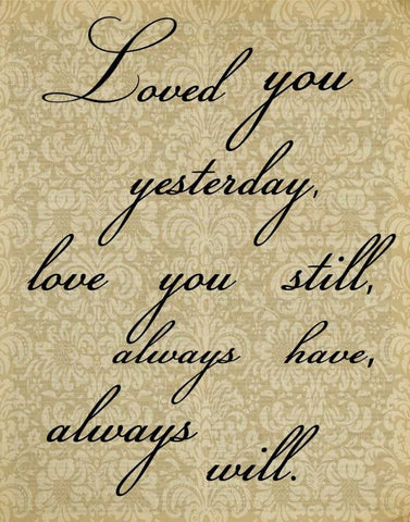 LOVED YOU DAMASK Black Ornate Wood Framed Art Print with Double Matting by Greene, Taylor