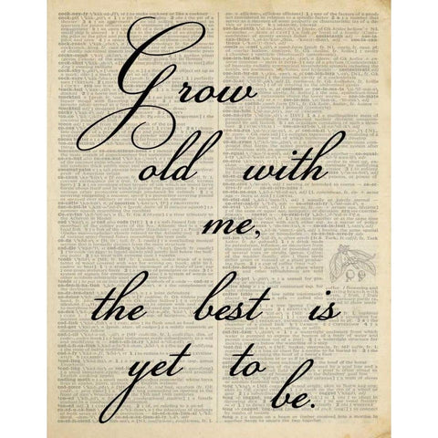 GROW OLD Gold Ornate Wood Framed Art Print with Double Matting by Greene, Taylor