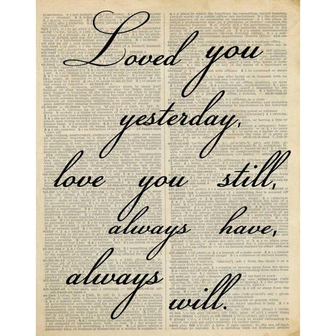 LOVED YOU White Modern Wood Framed Art Print by Greene, Taylor