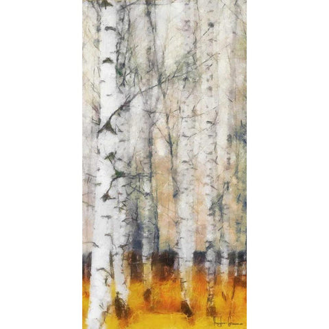 Saffron Timber Panel 1 Black Modern Wood Framed Art Print with Double Matting by Greene, Taylor