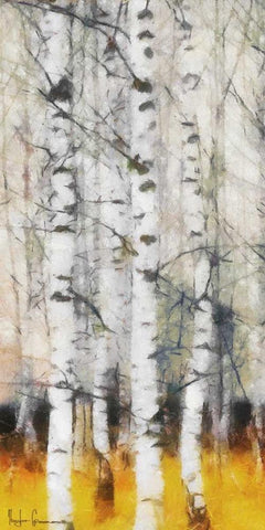 Saffron Timber Panel 2 Black Ornate Wood Framed Art Print with Double Matting by Greene, Taylor