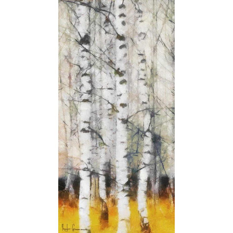 Saffron Timber Panel 2 White Modern Wood Framed Art Print by Greene, Taylor