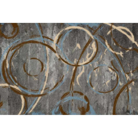 AMANI CIRCLES Black Modern Wood Framed Art Print with Double Matting by Greene, Taylor