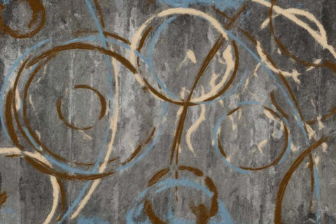 AMANI CIRCLES White Modern Wood Framed Art Print with Double Matting by Greene, Taylor