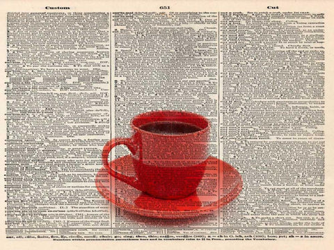 COFFEE RED  Black Ornate Wood Framed Art Print with Double Matting by Greene, Taylor
