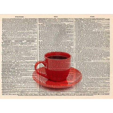 COFFEE RED  Black Modern Wood Framed Art Print by Greene, Taylor