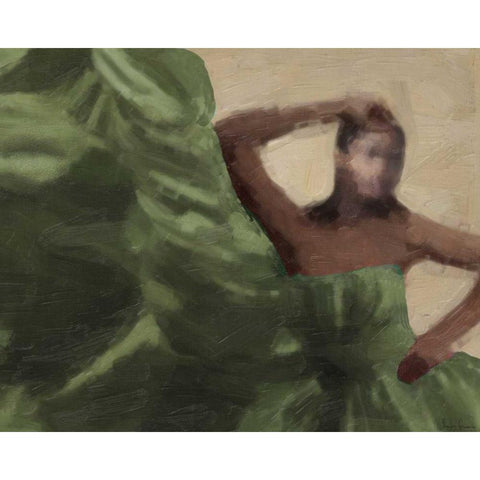 LADY IN GREEN White Modern Wood Framed Art Print by Greene, Taylor