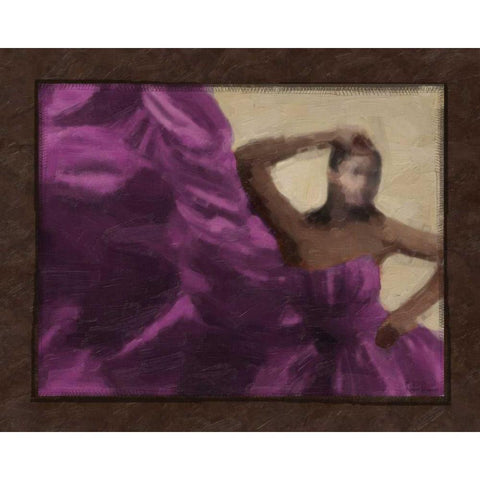 LADY IN PLUM Gold Ornate Wood Framed Art Print with Double Matting by Greene, Taylor