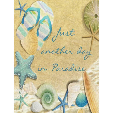 Just Another Day In Paradise White Modern Wood Framed Art Print by Greene, Taylor