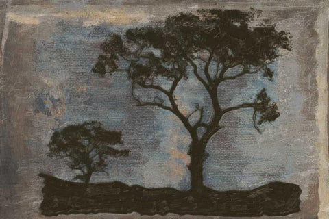 TREE HORIZON II Black Ornate Wood Framed Art Print with Double Matting by Greene, Taylor