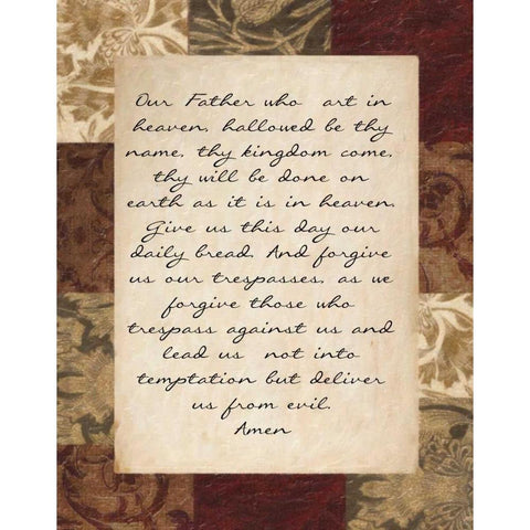 OUR FATHER  Black Modern Wood Framed Art Print with Double Matting by Greene, Taylor