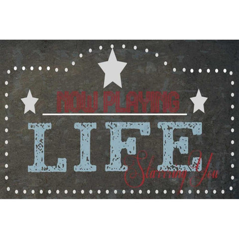 Now Playing Life Black Modern Wood Framed Art Print with Double Matting by Greene, Taylor