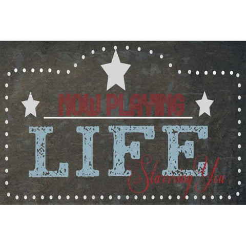 Now Playing Life Black Modern Wood Framed Art Print by Greene, Taylor