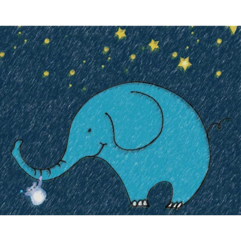 Whimsy Elephant I White Modern Wood Framed Art Print by Greene, Taylor