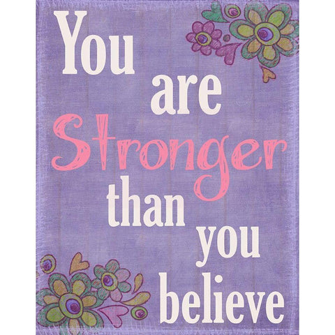 You Are Stronger White Modern Wood Framed Art Print by Greene, Taylor