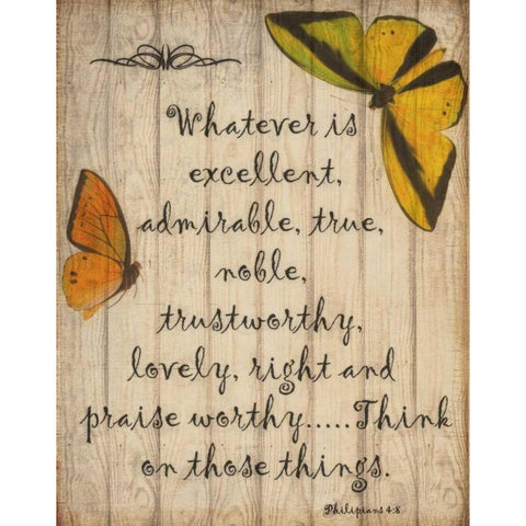 Whatever Is Excellent Black Modern Wood Framed Art Print with Double Matting by Greene, Taylor