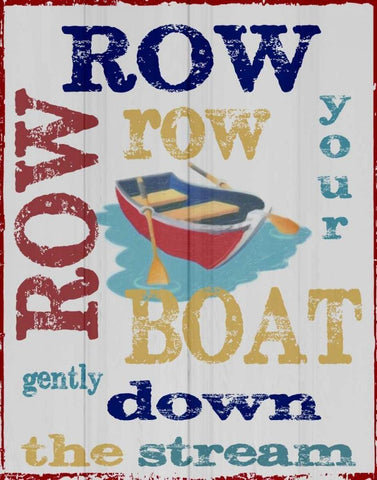 Row Row White Modern Wood Framed Art Print with Double Matting by Greene, Taylor