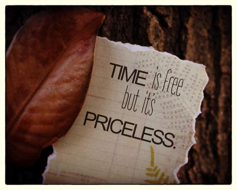 Time Is Free White Modern Wood Framed Art Print with Double Matting by Greene, Taylor