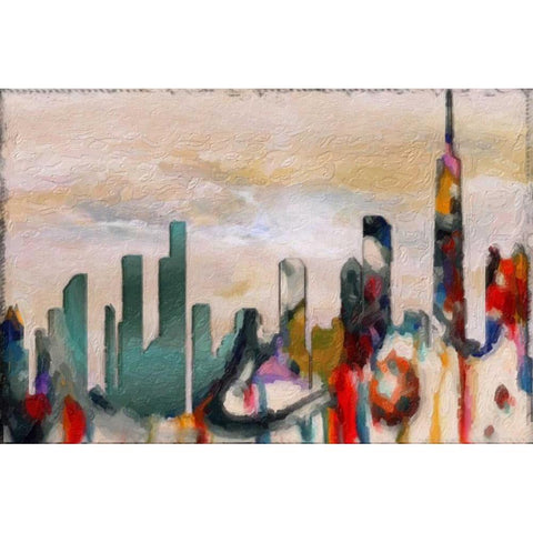 Abstract Skyline White Modern Wood Framed Art Print by Greene, Taylor