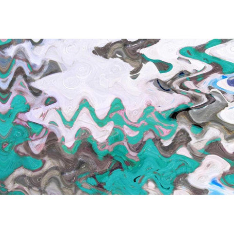 Blue Waves White Modern Wood Framed Art Print by Greene, Taylor